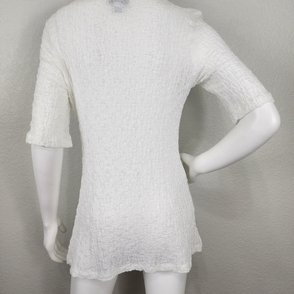 Peck & Peck Half Sleeve White Asymmetrical Tunic Size S - Picture 7 of 12